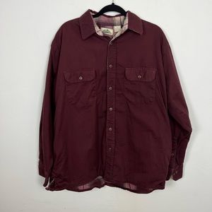 Timber Trail burgundy button down jacket. Size L